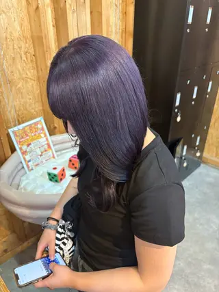 カラー まろみ暖色×ボブ ×chia🕯のヘアスタイル