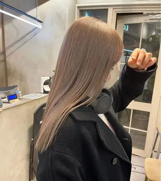 ミディアム オリーブ/縮毛♡ Natsuno🩰のヘアスタイル