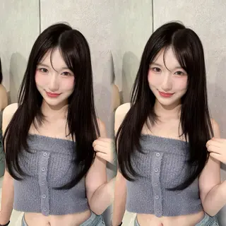 セミロング カラー ⟡韓国ボブ/艶カラー /韓国🌙Yuukaのヘアスタイル