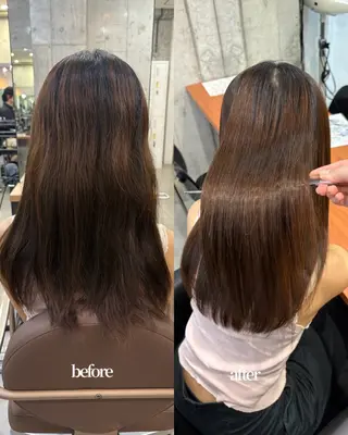 セミロング 髪質改善／縮毛矯正 関根青葉のヘアスタイル