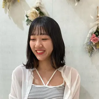 ミディアム 透明感ワンカラー 🎀髪質改善/AOのヘアスタイル