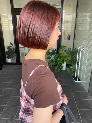 ショート カラー パーマ ヘアアレンジ ネイル マツエク・マツパ umu.［韓国ヘア /ダウンパーマ］のヘアスタイル