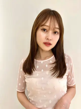 セミロング カラー なりたいが叶う ながしまじゅんきのヘアスタイル