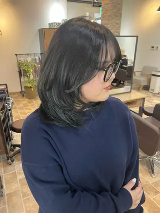 セミロング カラー Ammi hair所属・YUI/ ブリーチカラー🌷のヘアスタイル