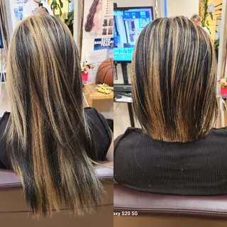 ミディアム シ マのヘアスタイル