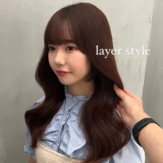 ロング 𝙆𝙖𝙞🎀🩶 レイヤー/縮毛矯正のヘアスタイル