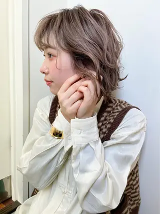 ミディアム 森田遥奈/透明感カラ ー/似合わせカットのヘアスタイル