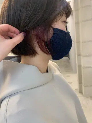 ミディアム カラー 透明感/オリーブ/ グレージュ/YUKAのヘアスタイル