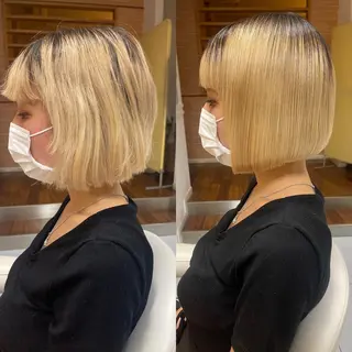 ショート パーマ 髪質改善/縮毛矯正 /ブリーチ矯正/岡部のヘアスタイル