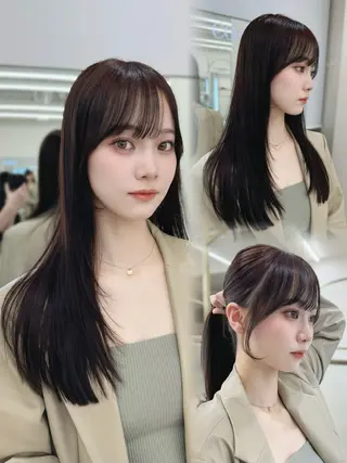 ロング カラー COA GINZA 空也/前髪/顔まわりのヘアスタイル