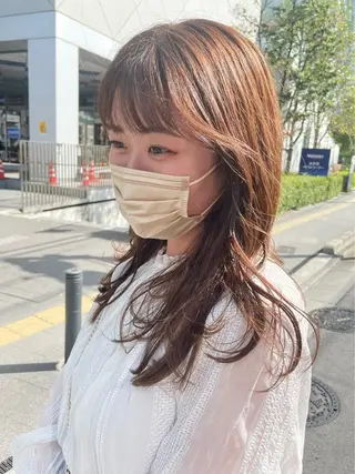 ロング カラー 髪質改善カラー&TR 縮毛矯正/弱酸性矯正のヘアスタイル