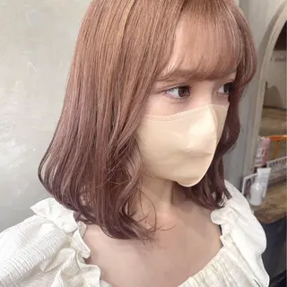 ミディアム カラー 梅田美容室 山崎海波のヘアスタイル