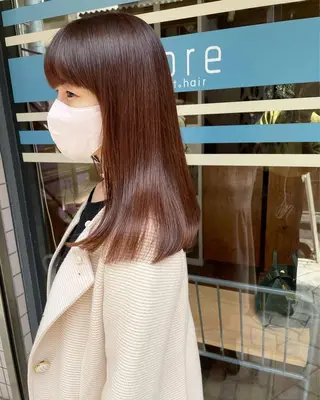 セミロング カラー あずまぐち めぐみのヘアスタイル