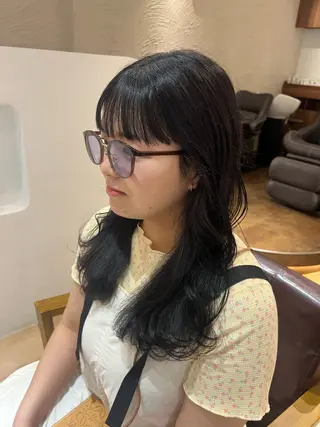 セミロング カラー 🥀韓国ヘア🥀 宮津真菜のヘアスタイル