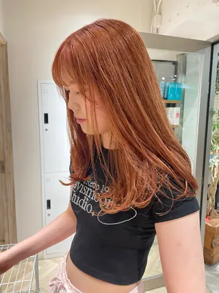 セミロング カラー ヘアアレンジ 眉毛アイブロウ&まつ毛パーマiena渋谷/パリジェンヌ/眉毛まつげパーマ/眉毛アイブロウ所属・iena渋谷 /ゆーこのマツエク・マツパデザイン