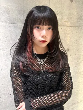 セミロング カラー ヘアアレンジ fumika🎀 韓国ヘアのヘアスタイル