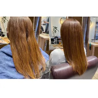 ロング パーマ ノンダメージ⭐️ 透明感カラー中田七菜のヘアスタイル