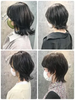 ショート 所渉/韓国レイヤー /ウルフカットのヘアスタイル