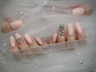 ネイル I-nailロング /ワンホン/キラキラのネイルデザイン