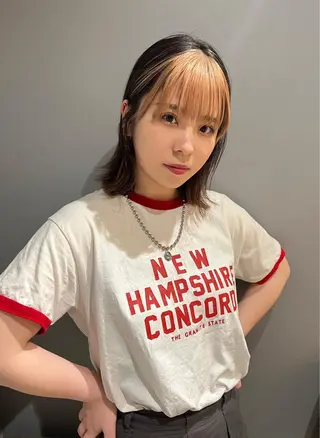 ミディアム カラー 美髪・シールエクステ ホソタニリョウコのヘアスタイル