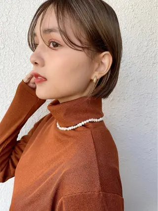 ショート カラー ✨コテ巻き風パーマ ✨川合佑哉のヘアスタイル