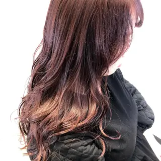 セミロング カラー ハイライト 石橋 瑞穂のヘアスタイル