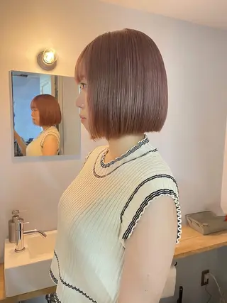 ミディアム ボブカットモデル/パ ーマ/harunaのヘアスタイル