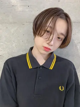 ショート カラー ボブパーマコテ巻き風 パーマNo1深江秀平のヘアスタイル