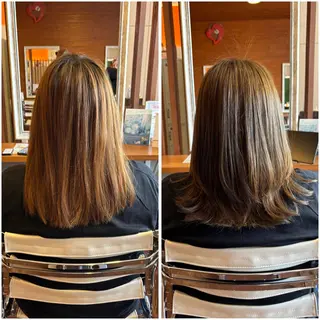 ミディアム カラー peal ark いろはのヘアスタイル