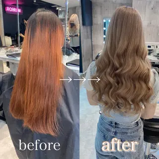 カラー 韓国ヘア特化💍 tiam💍ブリーチのヘアスタイル