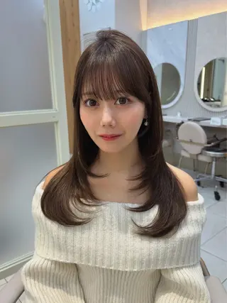 セミロング 顔周り/透明感カラー /韓国ヘア/TAKUのヘアスタイル