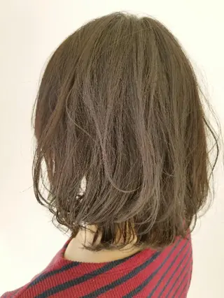 ミディアム パーマ 髪質改善/ハイライト 小林秀樹のヘアスタイル