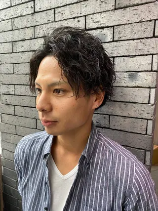 ミディアム パーマ メンズ neaf六本木店所属・ボブ／レイヤーボブ ／松尾のヘアスタイル