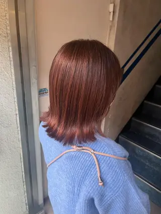 ミディアム カラー 艶髪/ハイトーン/ ヘアセット/モエノのヘアスタイル