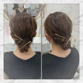 セミロング ヘアアレンジ ヘアセット/着付け 𓇼 松本 夏美𓇼のヘアスタイル