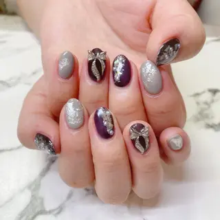 ロング カラー ネイル Q Free nailsのネイルデザイン