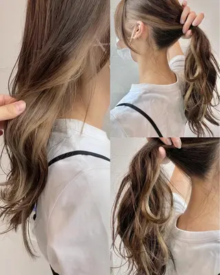 ミディアム カラー インナーカラー/レイ ヤーカット♡/マキシのヘアスタイル