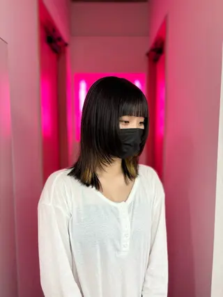 ミディアム 田中麻鈴/ハイトーン /ミルクティーのヘアスタイル