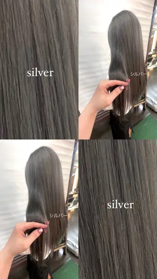 ロング カラー アリヤマ メイカのヘアスタイル