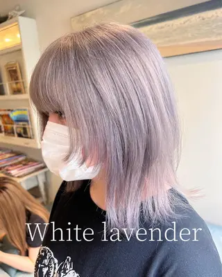 ミディアム 渋谷ハイトーン/ デザインカラー阿部のヘアスタイル