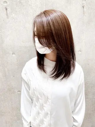 ミディアム KURO/韓国ヘア /レイヤーカットのヘアスタイル