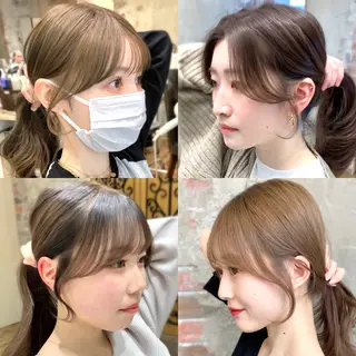 ミディアム カラー On所属・顔まわりカット🌟 くびれヘア/寺門遥輝のヘアスタイル