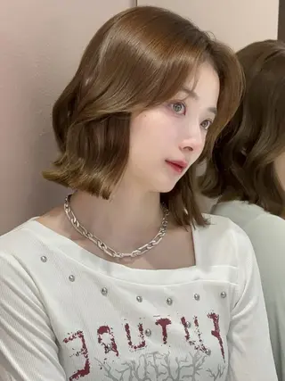 ミディアム ❣️縮毛矯正/ボブ /韓国/社のヘアスタイル