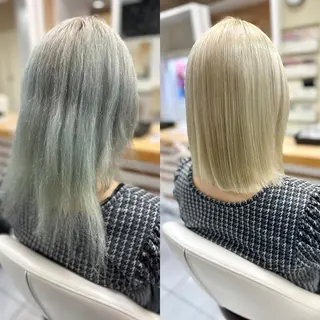 セミロング パーマ 髪質改善/縮毛矯正 /ブリーチ矯正/岡部のヘアスタイル