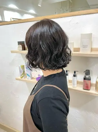 ミディアム パーマ 銀座No.1髪質改善 縮毛矯正/本木のヘアスタイル