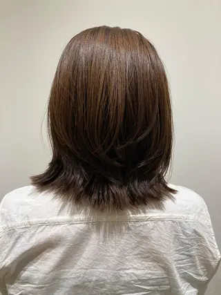 ミディアム 折本 沙織のヘアスタイル