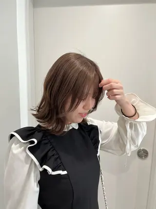 ミディアム カラー モテヘア/グレージュ /ボブ/前原汐🎐のヘアスタイル