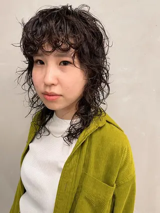 ミディアム パーマ センスをお届けします 大谷将生INFPのヘアスタイル