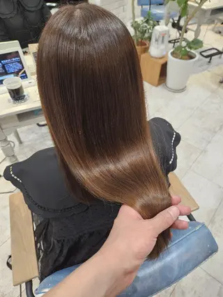 セミロング カラー 顔周りレイヤーカット 髪質改善代表西村功平のヘアスタイル