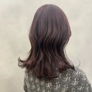 セミロング カラー 🤍髪質改善➕透明感 カラー🤍川上葵のヘアスタイル